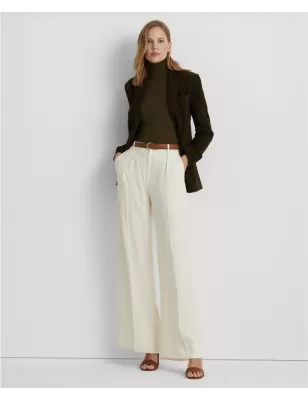 RALPH LAUREN- Pantaloni a gamba larga in georgette