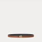 RALPH LAUREN- Cintura double face martellata con logo