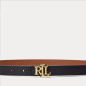 RALPH LAUREN- Cintura double face martellata con logo