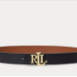 RALPH LAUREN- Cintura double face martellata con logo