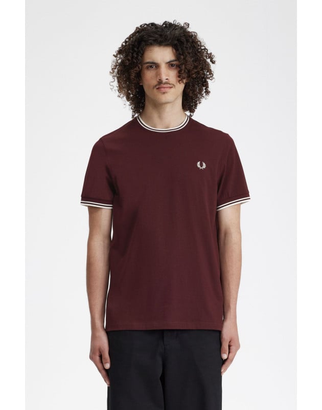 FRED PERRY- T-Shirt Con Doppia Riga