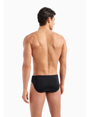 Emporio Armani- Costume slip in nylon stretch riciclato Logotape ASV