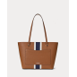 RALPH LAUREN- Tote Karly media in pelle a righe