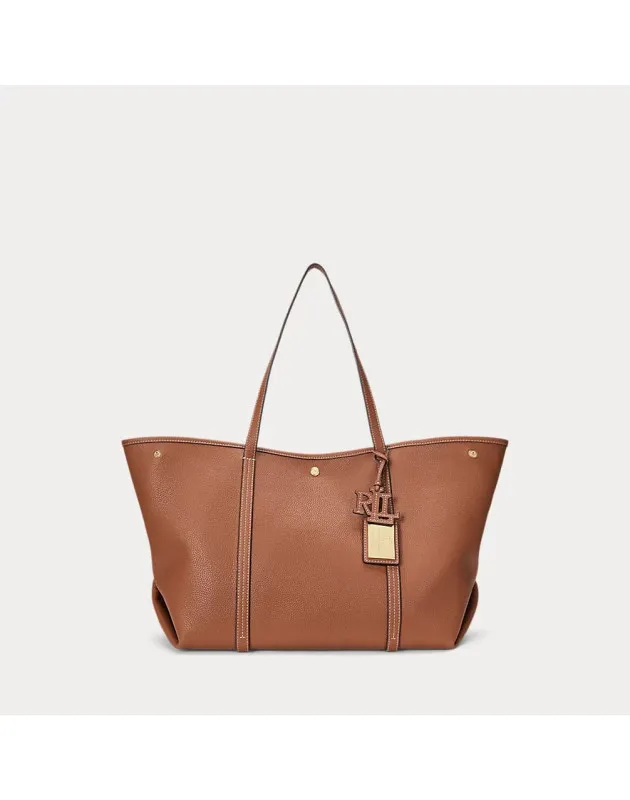 RALPH LAUREN- Tote Emerie grande in pelle martellata