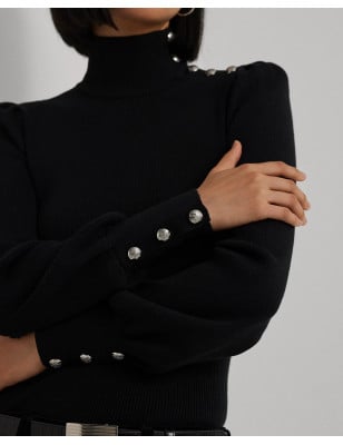 RALPH LAUREN- Maglia con collo a lupetto e bottoni