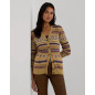 RALPH LAUREN- Cardigan Fair Isle in cotone e lino