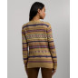 RALPH LAUREN- Cardigan Fair Isle in cotone e lino