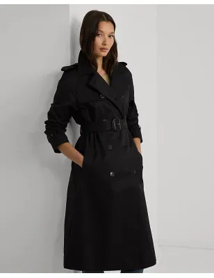 RALPH LAUREN- Trench a doppio petto con cintura