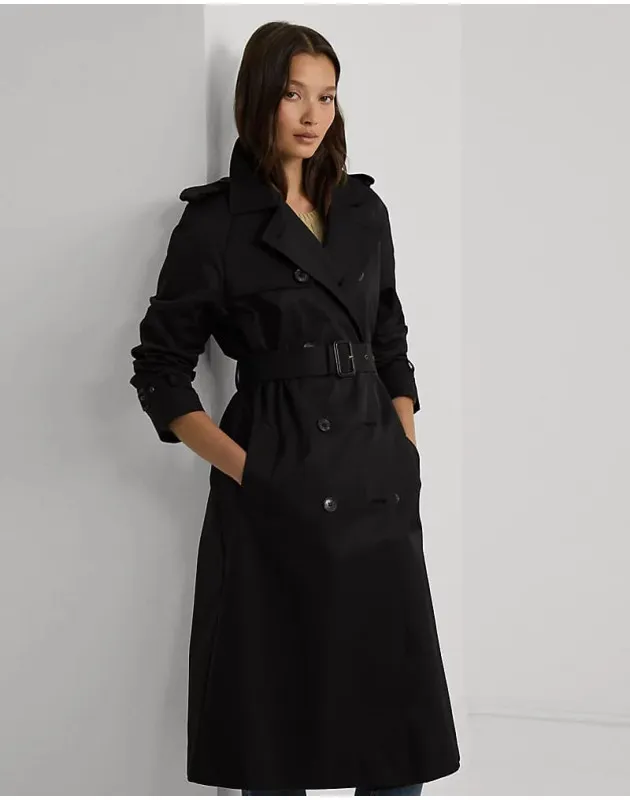 RALPH LAUREN- Trench a doppio petto con cintura