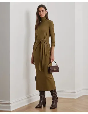 RALPH LAUREN- Abito dolcevita con fiocco