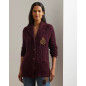 RALPH LAUREN- Cardigan con collo a scialle e ricamo