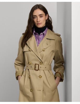 RALPH LAUREN- Trench a doppio petto con cintura