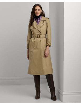 RALPH LAUREN- Trench a doppio petto con cintura