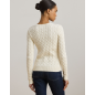 RALPH LAUREN- Maglione in cotone a trecce con bottoni