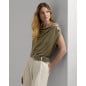 RALPH LAUREN- Top a spalle scoperte in jersey laminato