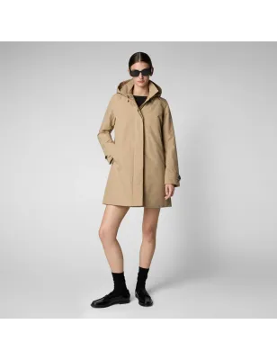 SAVE THE DUCK- Cappotto con cappuccio Embie Stardust Beige