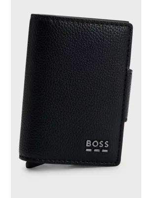 H. BOSS- Portatessere in similpelle martellata con custodia in alluminio