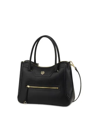 POLLINI- Borsa Doppio Manico Zipper Nero