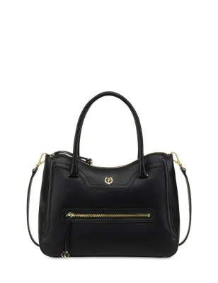 POLLINI- Borsa Doppio Manico Zipper Nero