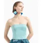 EMPORIO ARMANI- Top bustier in tessuto ottoman Butterfly