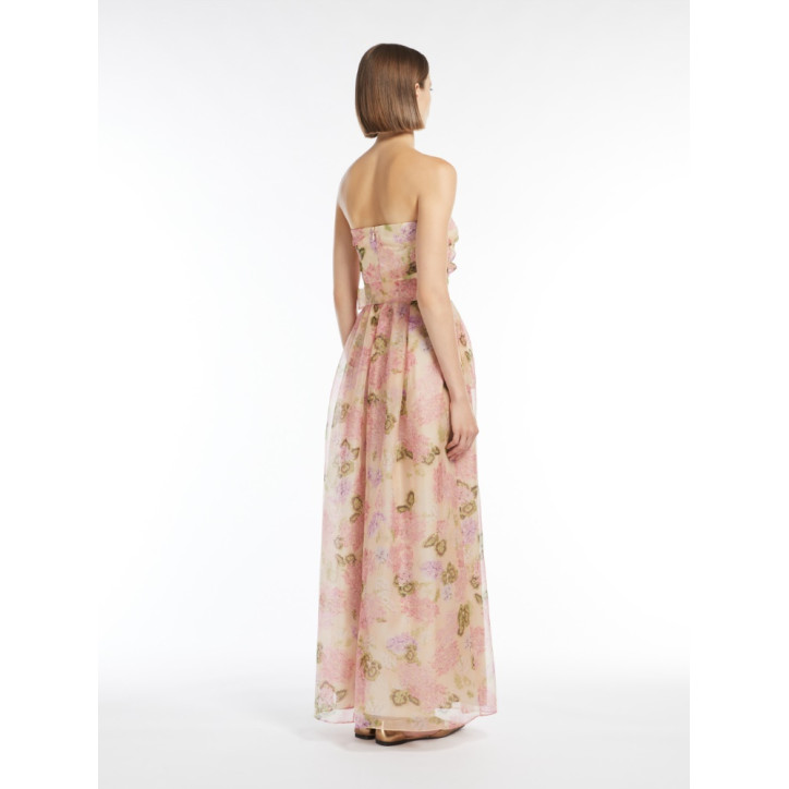 MAX MARA- Abito bustier in organza fantasia