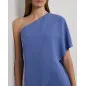 RALPH LAUREN- Tuta monospalla in georgette a mantella