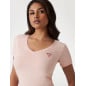 GUESS- T-shirt stretch logo Triangolo piccolo