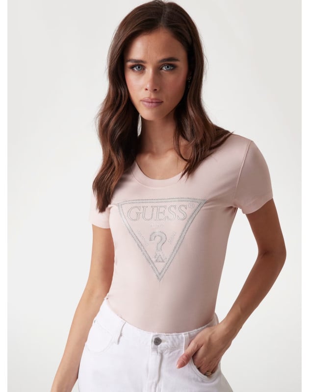 GUESS- T-shirt logo triangolo GUESS- T-shirt logo triangolo