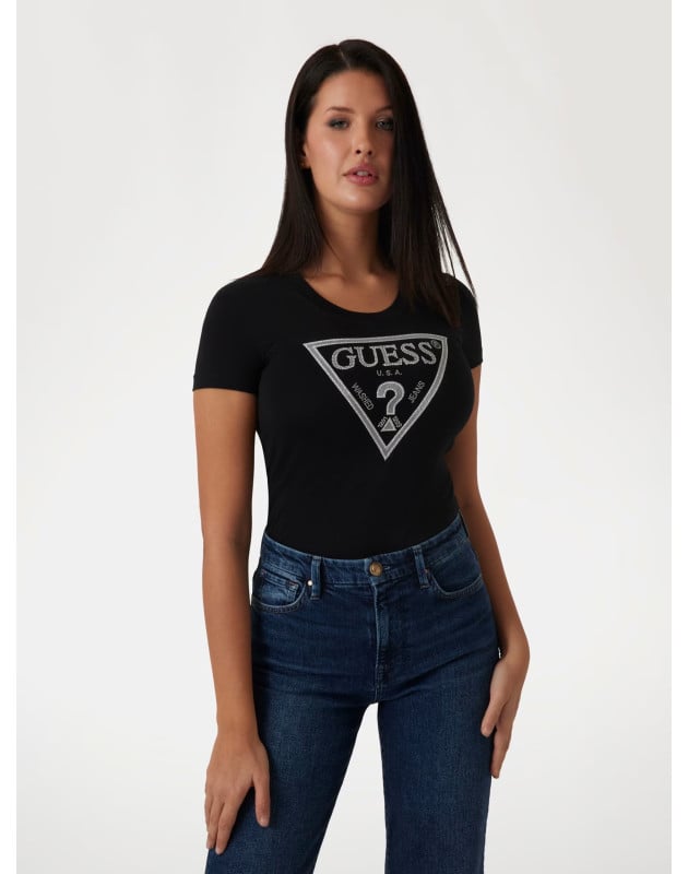 GUESS- T-shirt logo triangolo GUESS- T-shirt logo triangolo