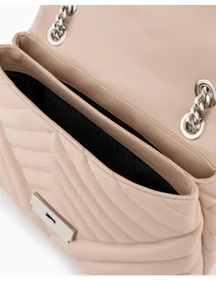 ARMANI EXCHANGE- Borsa a spalla in materiale matelassè con dettagli metal