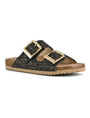 COLORS of CALIFORNIA- Sandalo glitter con fibbie metallo