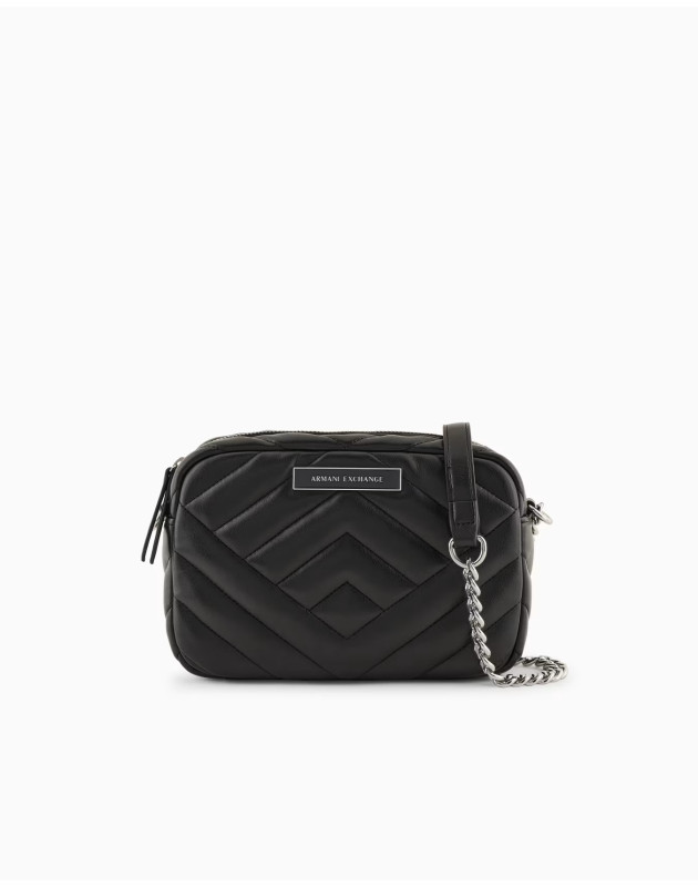 ARMANI EXCHANGE- Borsa a tracolla matelassè con tracolla in catena ARMANI EXCHANGE- Borsa a tracolla matelassè con tracolla in catena