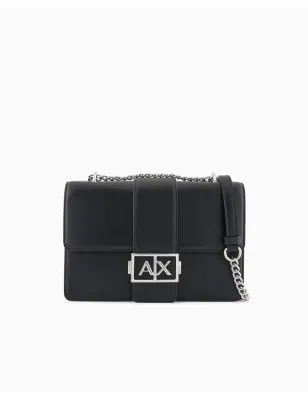 ARMANI EXCHANGE- Borsa a spalla con logo in metallo