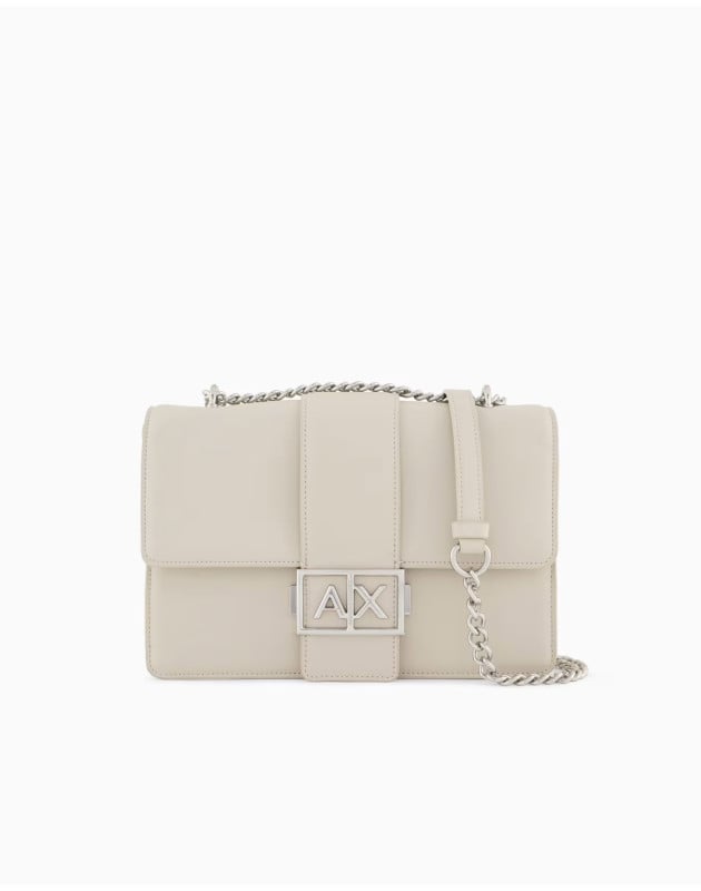 ARMANI EXCHANGE- Borsa a spalla con logo in metallo ARMANI EXCHANGE- Borsa a spalla con logo in metallo