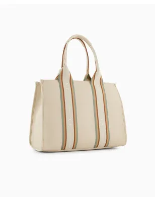 ARMANI EXCHANGE- Borsa shopper con bande a contrasto
