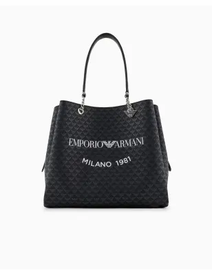 EMPORIO ARMANI- Shopper eagle all over con charm aquila