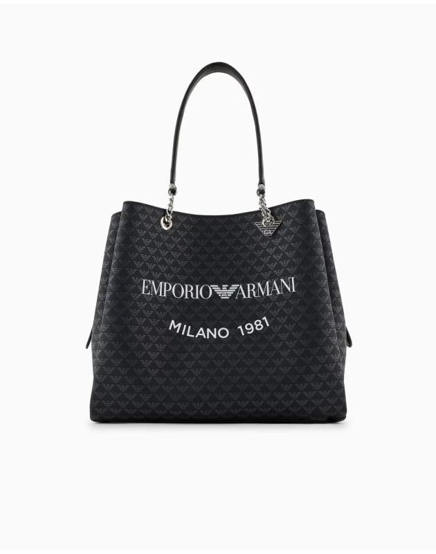 EMPORIO ARMANI- Shopper eagle all over con charm aquila EMPORIO ARMANI- Shopper eagle all over con charm aquila