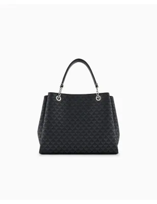EMPORIO ARMANI- Borsa a mano eagle all over e stampa logo Milano 1981