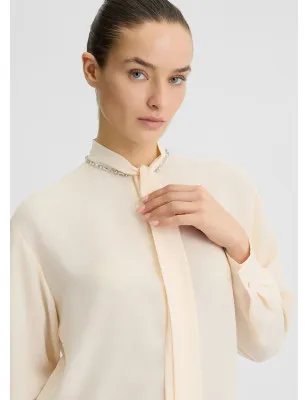 LIU JO- Camicia in georgette con strass