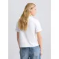 LIU JO- T-shirt in cotone con ricamo e strass