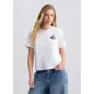 LIU JO- T-shirt in cotone con ricamo e strass