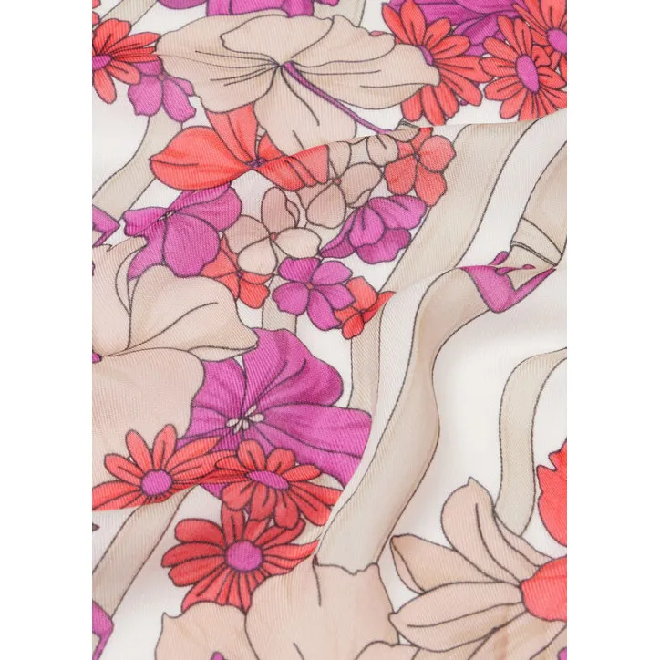 Foulard Liu Jo Fiori 90x90cm - Sciarpa Donna Lavabile - Foto 1