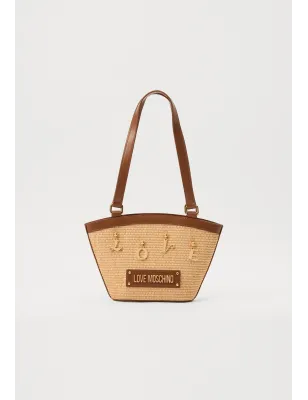 LOVE MOSCHINO- Borsa in rafia