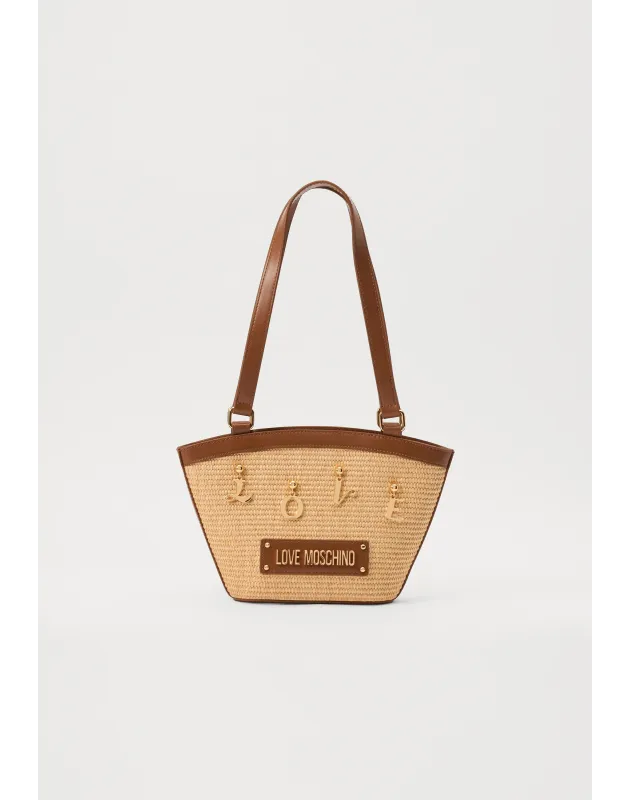 LOVE MOSCHINO- Borsa in rafia