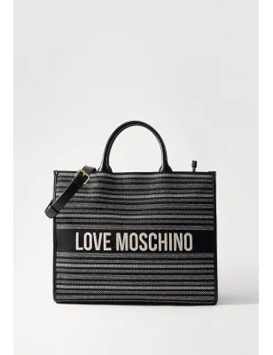 LOVE MOSCHINO- Borsa shopper L in canvas