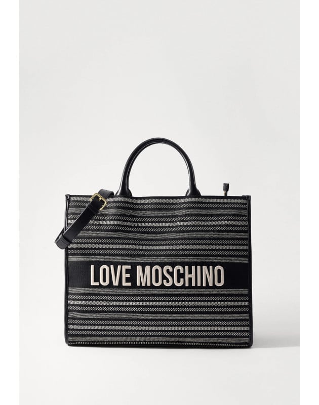 LOVE MOSCHINO- Borsa shopper L in canvas
