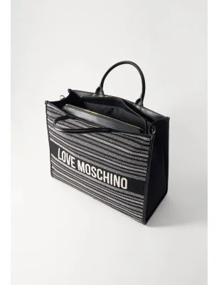 LOVE MOSCHINO- Borsa shopper L in canvas