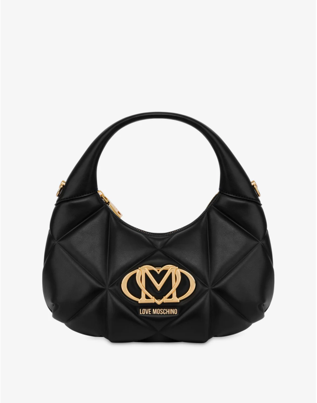 LOVE MOSCHINO- Hobo bag trapuntata Embossed Nero