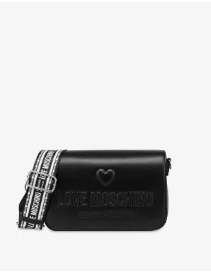 MOSCHINO- Borsa a tracolla con logo a rilievo