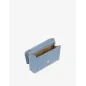 LOVE MOSCHINO- Clutch in denim con logo in metallo